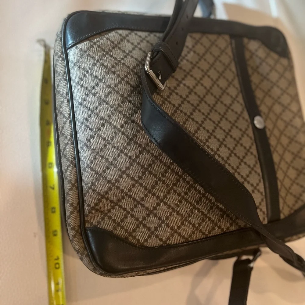 GUCCI Diamante 268159 Beige Black Dark Brown PVC & Leather Messenger Bag